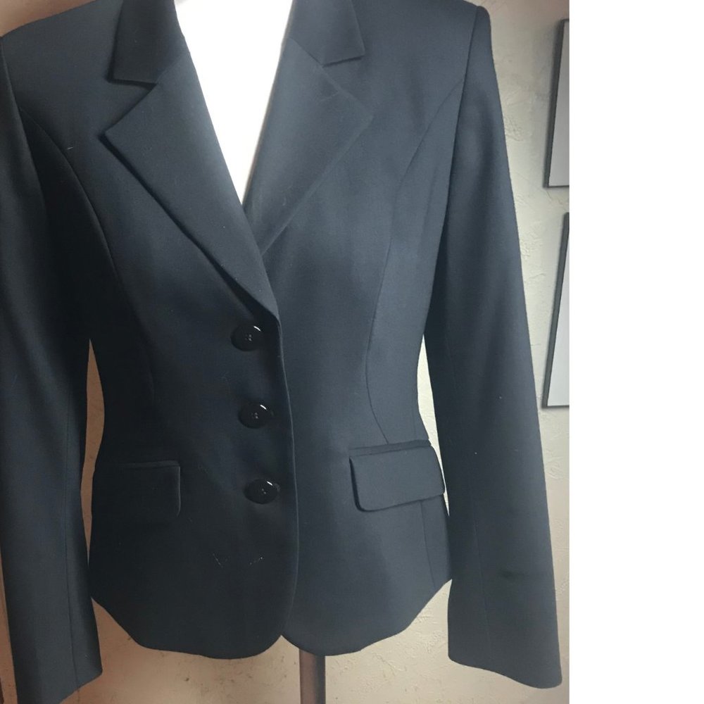 Talbots Black Fitted Wool  Blazer Size 4 - Picture 6 of 8